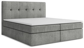 Letto boxspring grigio con contenitore 160x200 cm Palta – Makamii