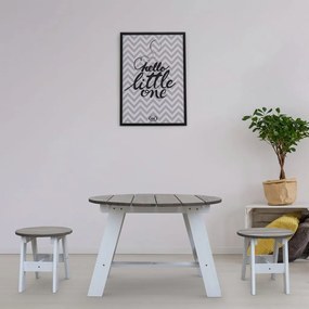 Set Tavolo Da Picnic Per Bambini 3 Pz Grigio E Bianco /