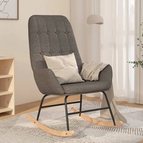 Poltrona A Dondolo İn Tessuto Grigio Chiaro /