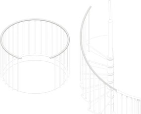 Corrimano IRIS Basic in acciaio bianco 107 cm x 700 cm