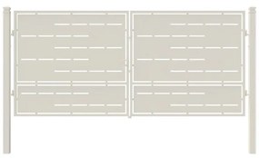 Cancello con serratura manuale Privacy in ferro, apertura centrale, L 408.5 x H 180 cm, di colore bianco