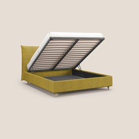 Audrey letto imbottito contenitore e sfoderabile in tessuto fiammato impermeabile T03 giallo