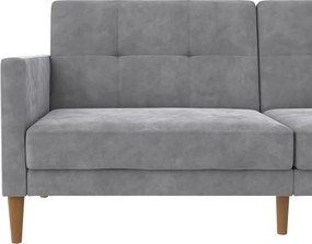 Divano in grigio chiaro allungabile con rivestimento in velluto 207 cm Lilly – Støraa