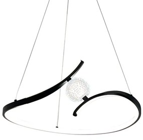 Lampadario LED a sospensione con filo PERLA LED/34W/230V nero