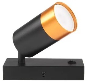 Faretto da parete 1xGU10/35W/230V nero/oro