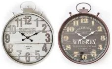 Orologio da Parete DKD Home Decor 60 x 6 x 75 cm Cristallo Argentato Nero Metallo Vintage Legno MDF (2 Unità)