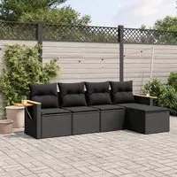 Set Divani da Giardino 5 pz con Cuscini in Polyrattan Nerocod mxl 88906