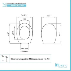 Copriwater compatibile serie Perla Dolomite bianco in termoindurente