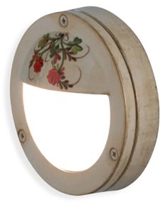 Applique Esterno Classica Brindisi Metallo Ceramica Bianco Sfumato Oro 1 Luce G9