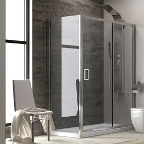 Kamalu - Cabina doccia 150x90cm laterale fisso 90cm altezza 180cm vetro trasparente | K410NS