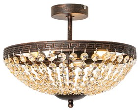 Plafoniera classica bronzo e cristallo 3 luci - Mondrian