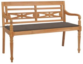 Panca Batavia con Cuscino Talpa 120 cm in Massello di Teak