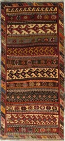 Gashghai Tappeto persiano 80x180 Rosso (Iran) Annodato A Mano