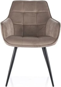 Sedia Lilia velluto beige 40/nero