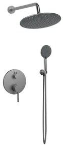 Set Doccia 3 Pezzi Ad Incasso Grigio Spazzolato Smooth Rubicer