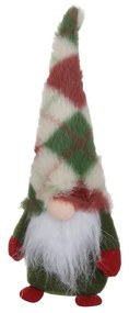 Gnomo Natale fermaporta 26 cm rombi verdi e rossi