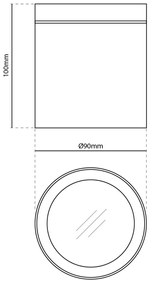 Applique da soffitto IP54 GU10 in Alluminio e Vetro - Grigia