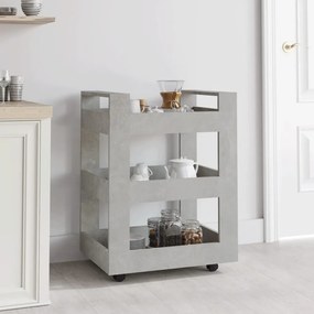Carrello Da Cucina Grigio Cemento 60x45x80 Cm Legno Multistrato /