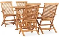 Set da Pranzo da Giardino 5 pz Pieghevole in Massello di Teak 3059982