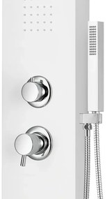 Colonna doccia idromassaggio in alluminio bianco opaco con 4 getti
