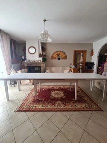 Tavolo pranzo allungabile in legno massello bianco opaco 160x85 cm