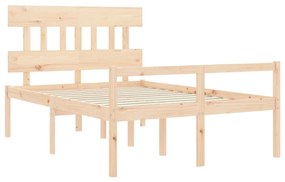 Letto per Anziani con Testiera 140x190 cm in Legno Massello