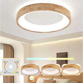 Brilagi-LED Plafoniera FALCON WOOD LED/40W/230V 3000/4000/6000K 60 cm legno