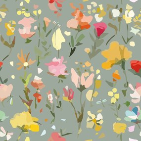 Carta da parati – Fiori dipinti astratti