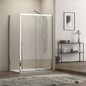 Kamalu - Box doccia 80x120 vetro 8mm anticalcare altezza h200 | KEL4000