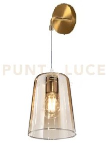 Applique ottone sat. regolabile 1 luce ambra 1164os-a-am