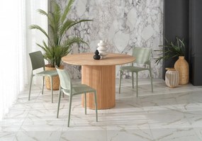 Set tavolo rotondo Lopez + 4 sedie in plastica K514 menta