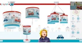 Dalber D-60614 - Lampadario per bambini POLICE 3xE27/60W/230V