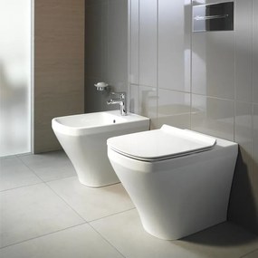 Coppia sanitari filomuro scarico a parete durastyle bianco WC: P 55 x L 38 x H 56 cm, bidet: P 60 x L 38.5 x H 24 cm