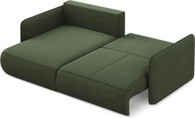 Divano angolare verde allungabile/con contenitore (con penisola a sinistra) Nanea – Makamii