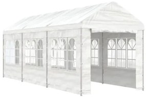 Gazebo con Tetto Bianco 6,69x2,28x2,69 m in Polietilene