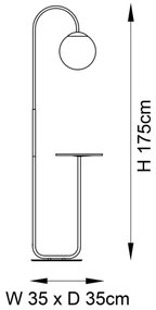 Endon 92424 - Lampada da terra HALO 1xE14/7W/230V nera
