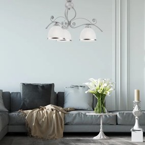 Lampadario a sospensione con catena RETRO II 3xE27/60W/230V argento