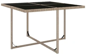 Set da pranzo da giardino 9 pz con cuscini in polyrattan beige