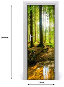Sticker porta Il sole nella foresta 75x205 cm