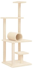 Albero per gatti con tiragraffi in sisal crema 136 cm