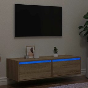 Mobile Porta Tv Con Luci Led Rovere Sonoma 100x35,5x25 Cm /