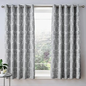 Tende in set grigie in tessuto damascato 2 pz 168x229 cm Damask Jacquard – Catherine Lansfield