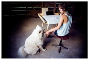 Scrivania bianca con 1 cassetto Scrivania My Writing - EMKO