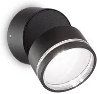 Applique Moderna Round Omega Metallo Nero Led 7W 4000K Luce Naturale