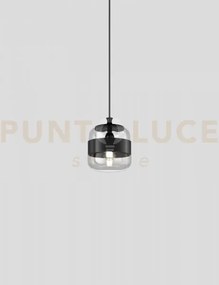 Futura sospensione p cristallo nero montatura nero opaco 1 luce att...