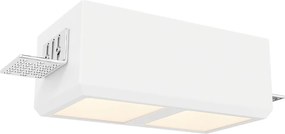 Portafaretto Rettangolare 150x80mm 2xGU10 in Gesso Pitturabile