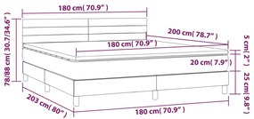 Letto a Molle con Materasso e LED Blu Scuro 180x200 cm