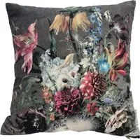 Cuscino 45x45 cm in velluto con fiori multicolore