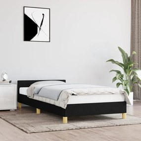 Giroletto Con Testiera Senza Materasso Nero 90x190 Cm Tessuto /