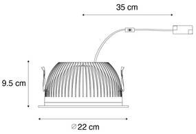 Faretto da incasso bianco con LED 3000K-5000K con interruttore DIP - Elias
